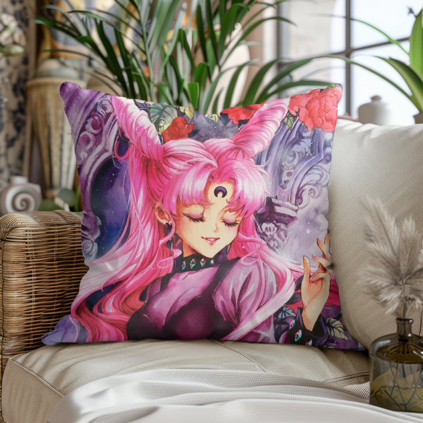 Pink Lady in Black Kissen