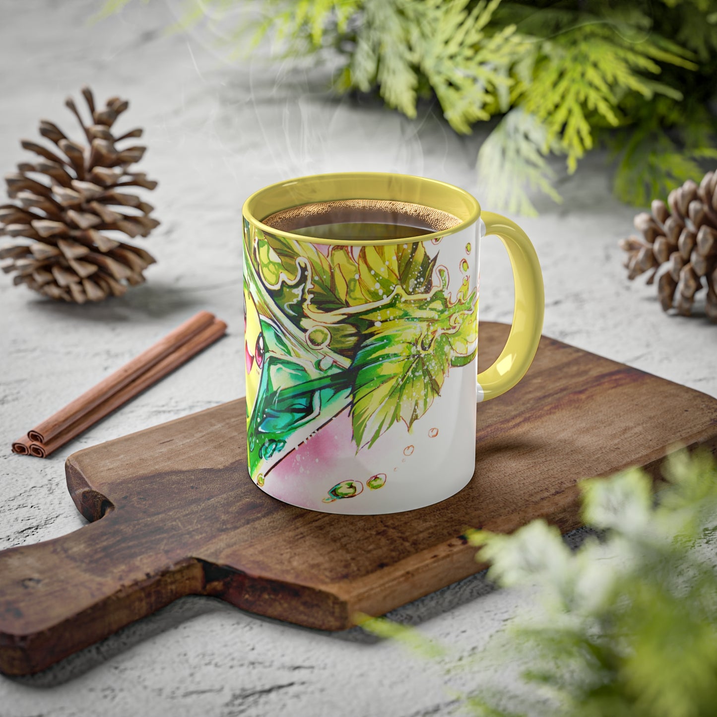 Taza de poder de flor verde