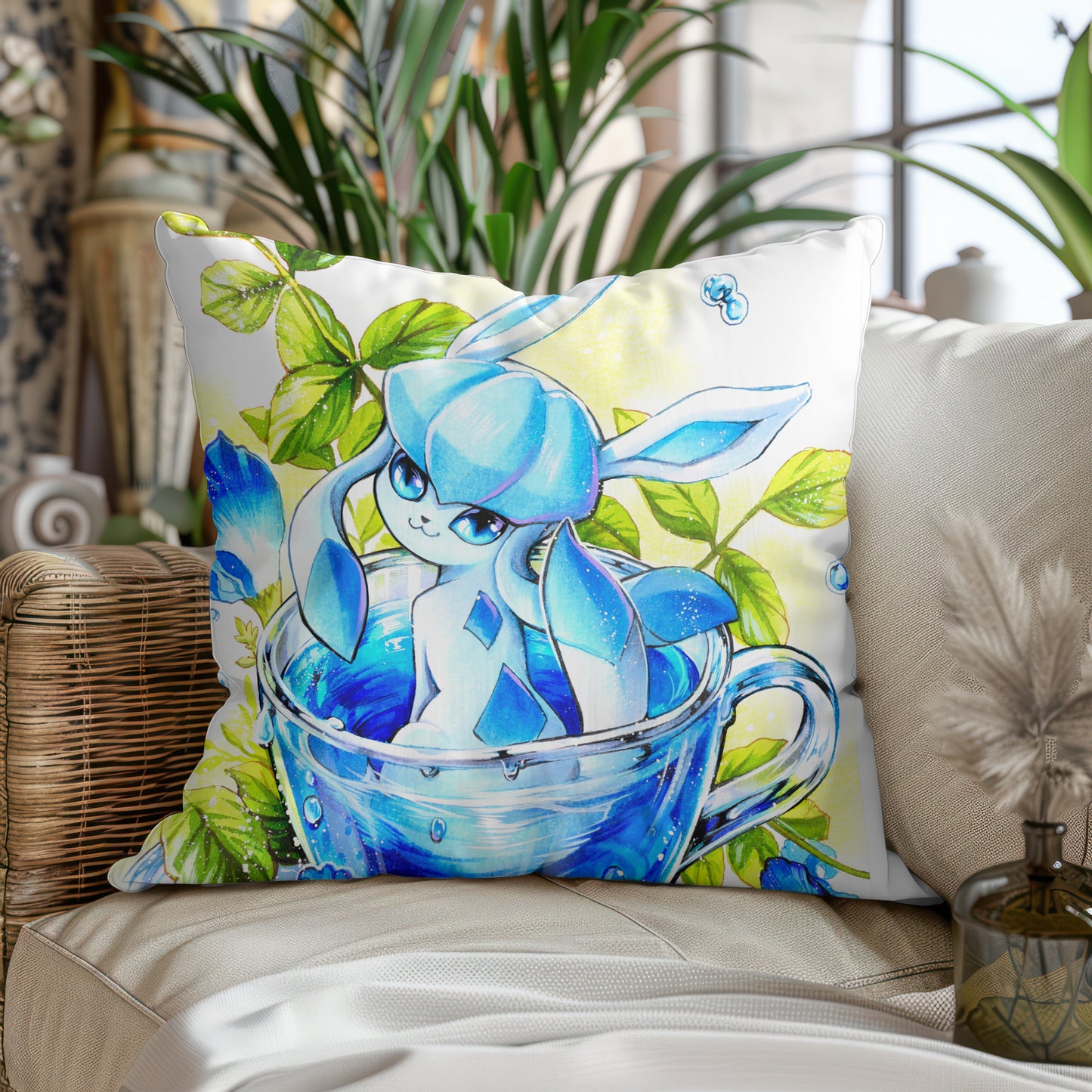 Almohada de té del océano azul