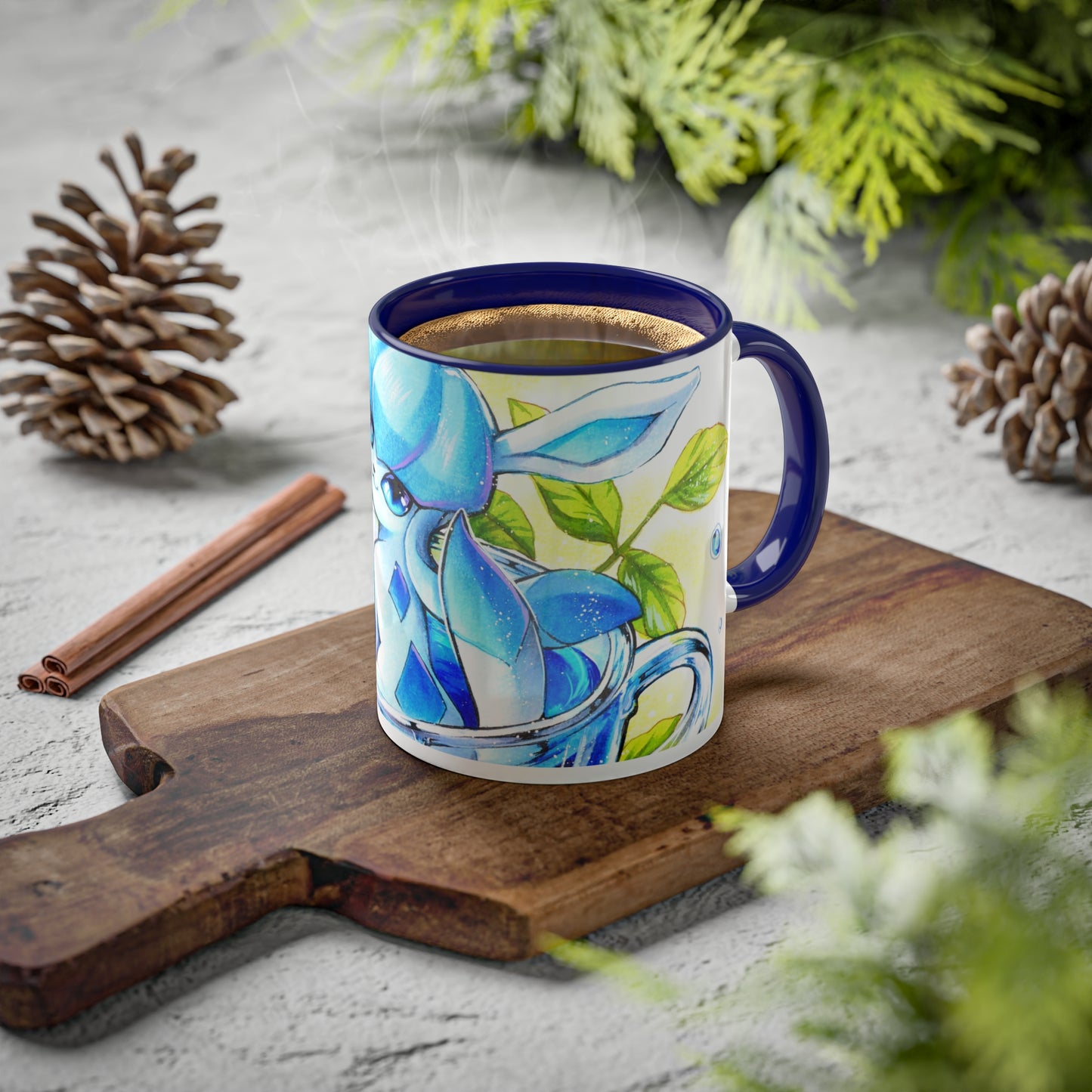 Taza de té del océano azul