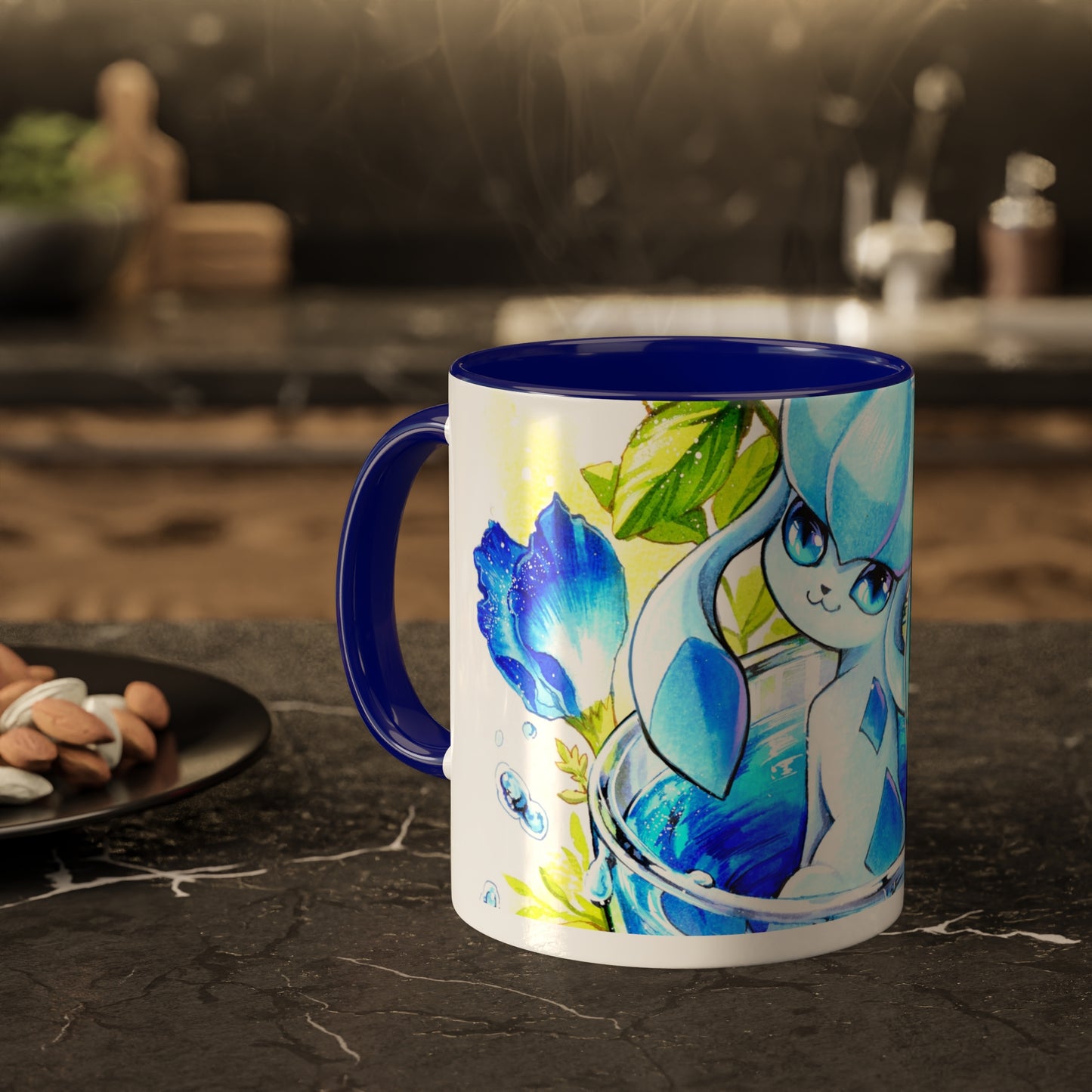 Taza de té del océano azul