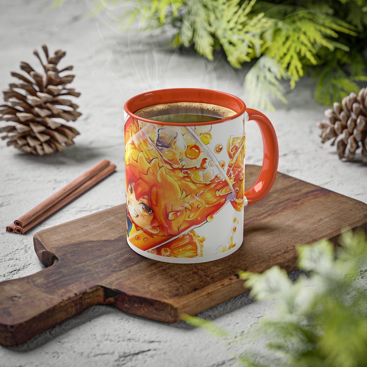 Taza de té de burbujas naranja