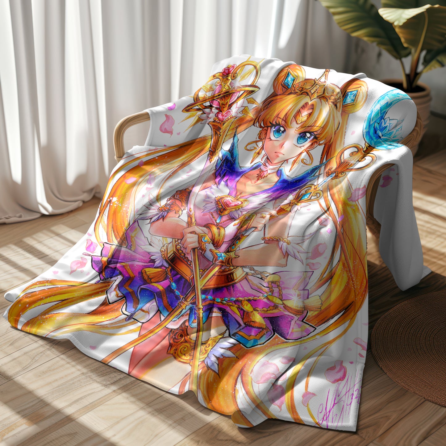 Moon Warrior Moon Blanket