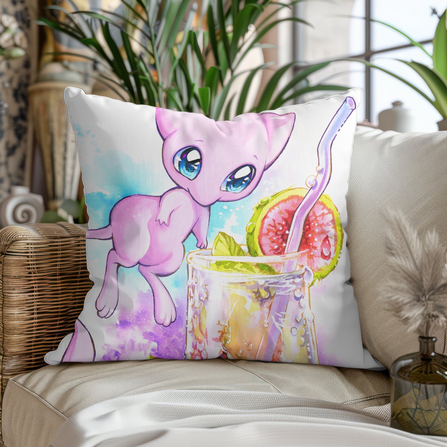 Almohada flotante de té de soda de guayaba