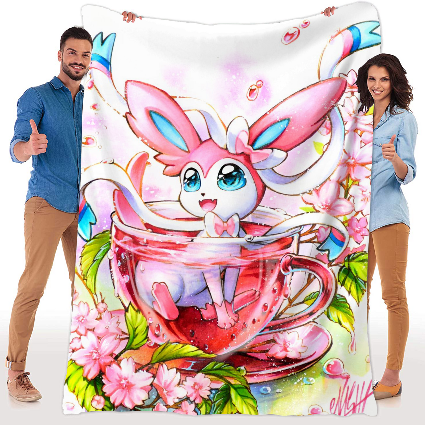 Happy Sakura Tea blanket