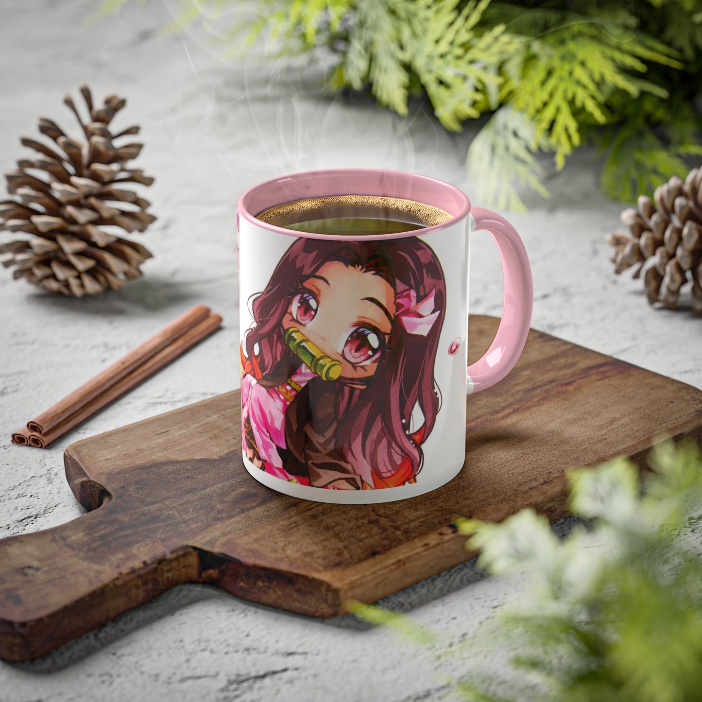 Taza de bebida de demonio de frambuesa