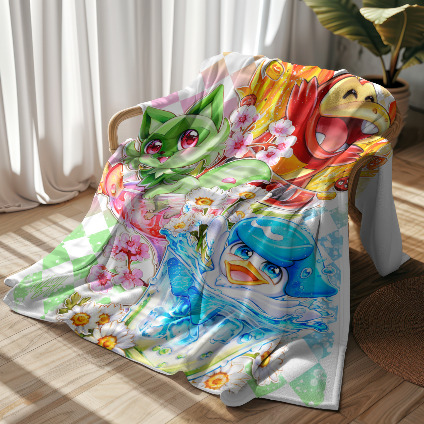 Fan - Kuscheldecke Starter Gen 9 Pokis