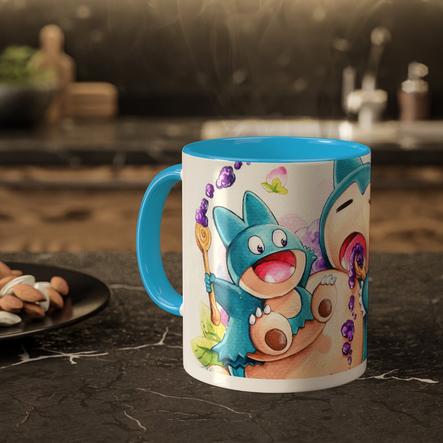 Taza de mermelada de arándanos