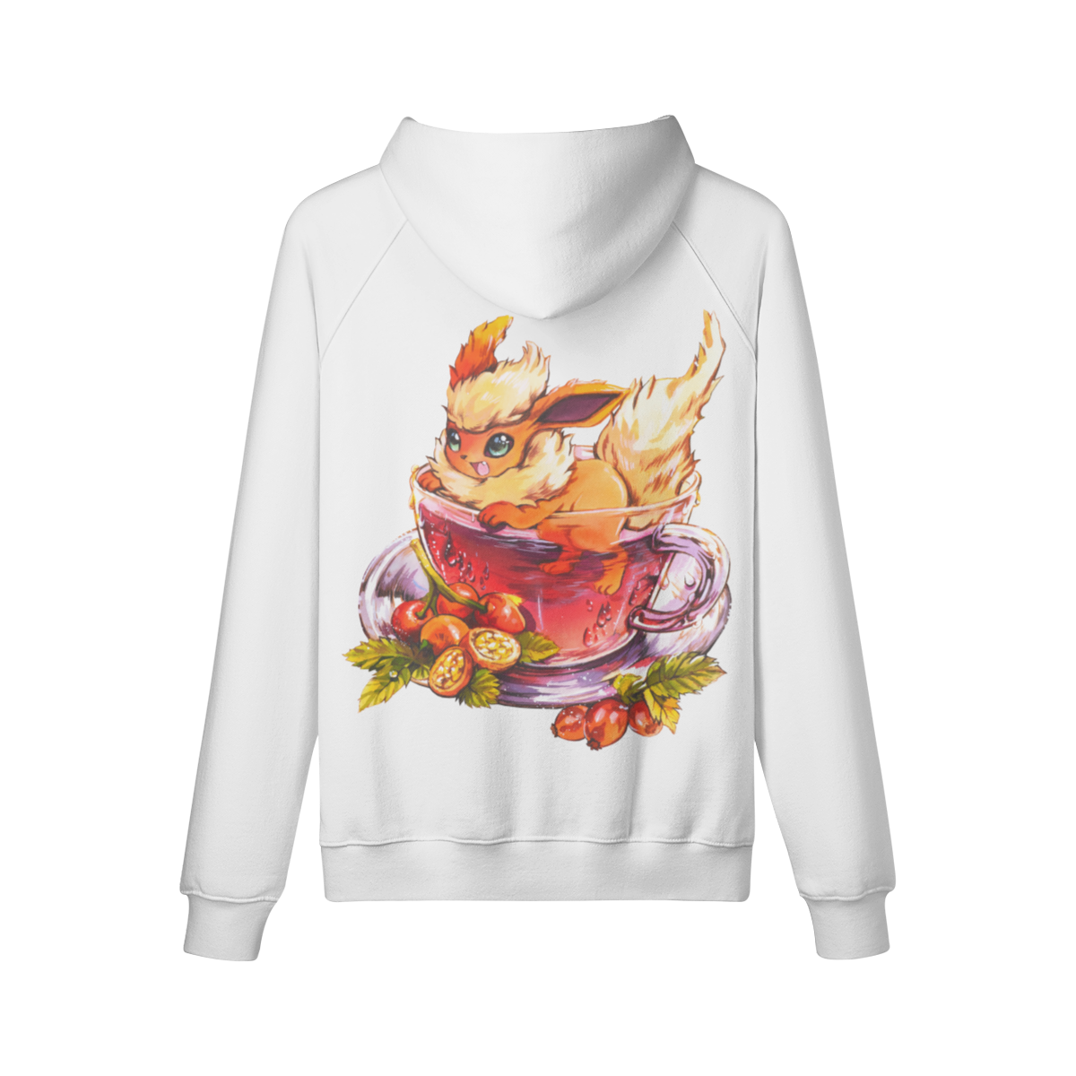 Sudadera con capucha de té de rosa mosqueta esponjosa