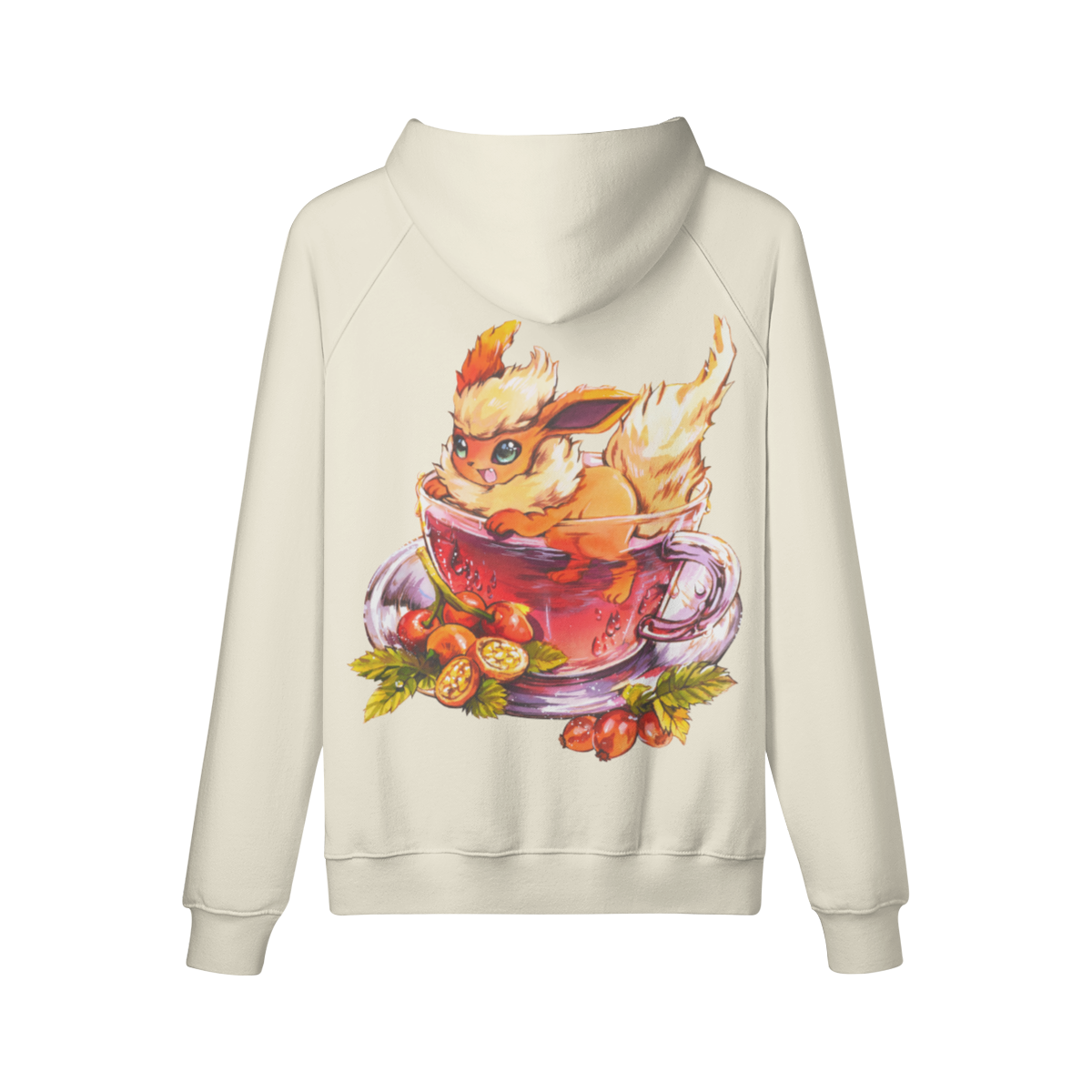 Sudadera con capucha de té de rosa mosqueta esponjosa