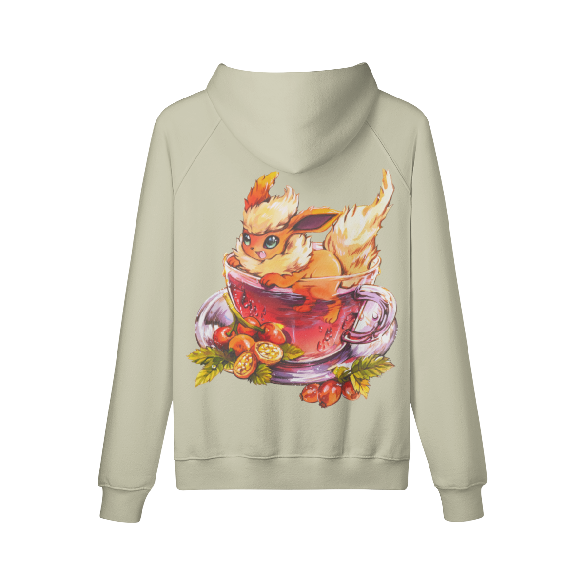 Sudadera con capucha de té de rosa mosqueta esponjosa