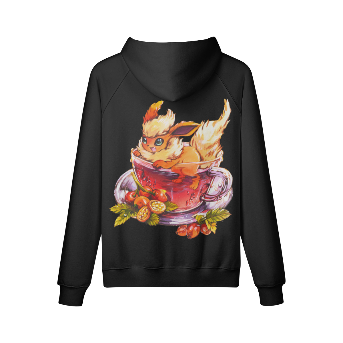 Sudadera con capucha de té de rosa mosqueta esponjosa