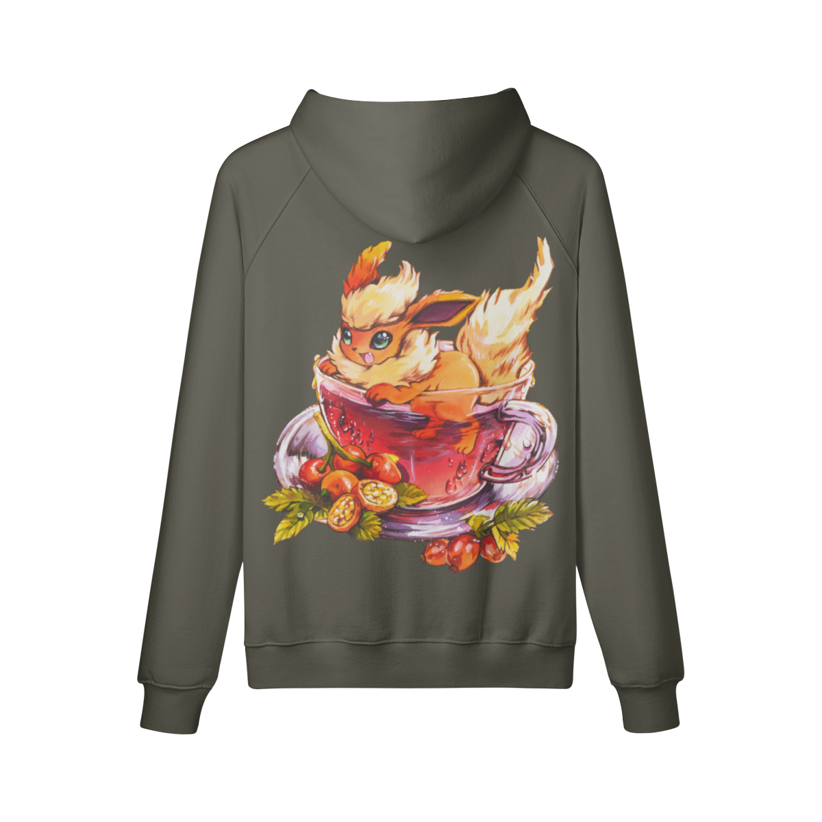 Sudadera con capucha de té de rosa mosqueta esponjosa