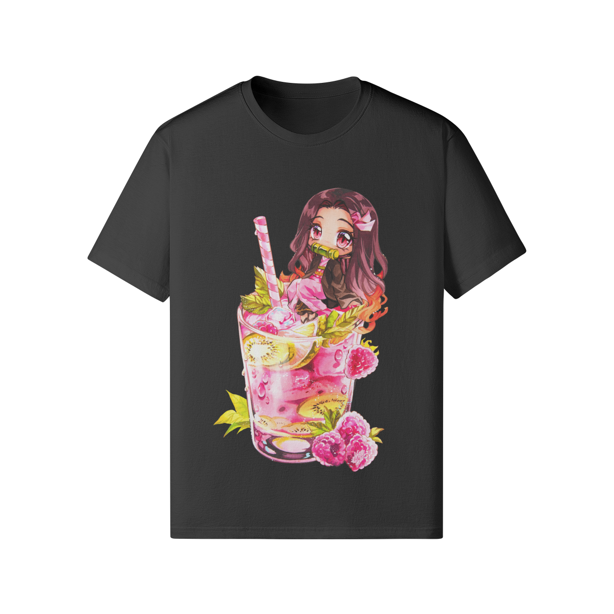 Camiseta de bebida de demonio de frambuesa