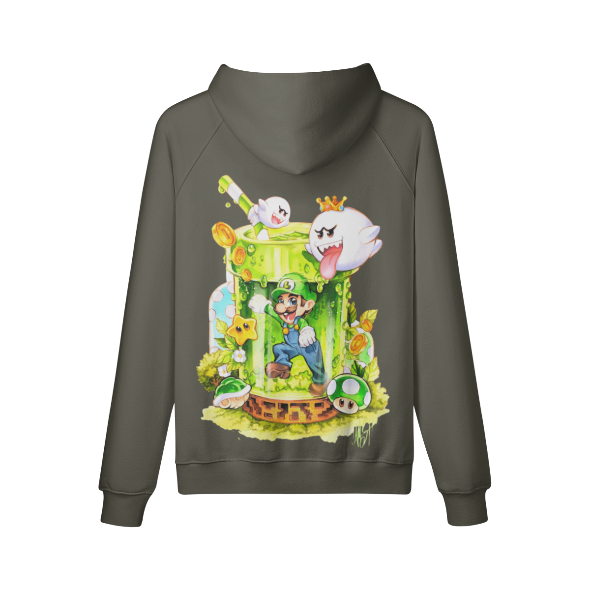 Sudadera con capucha de té verde Spooky Island