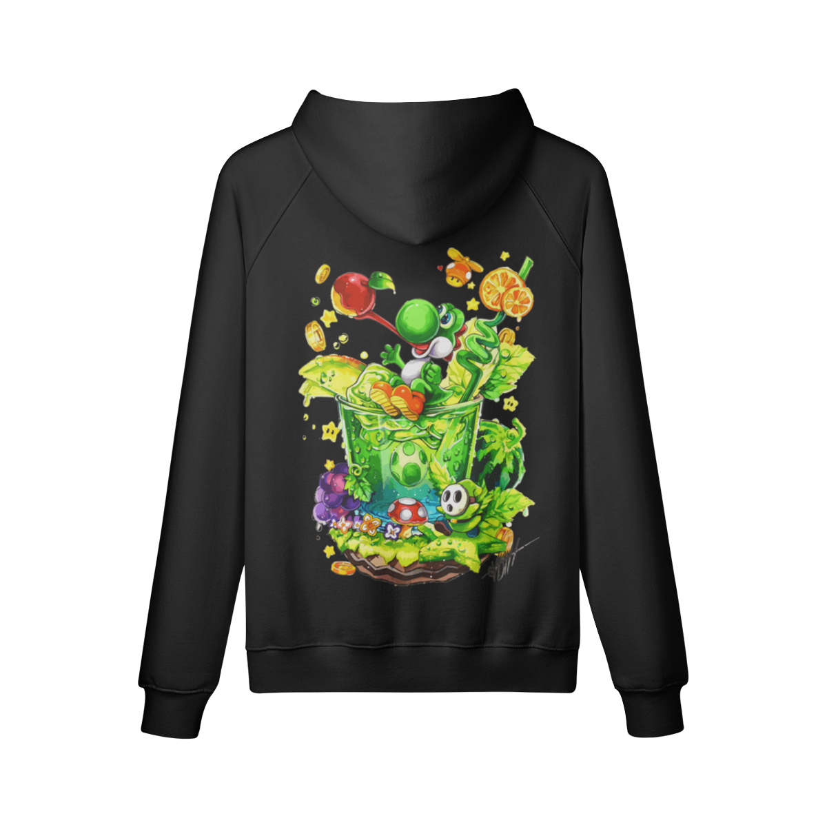 Sudadera con capucha verde aguanieve