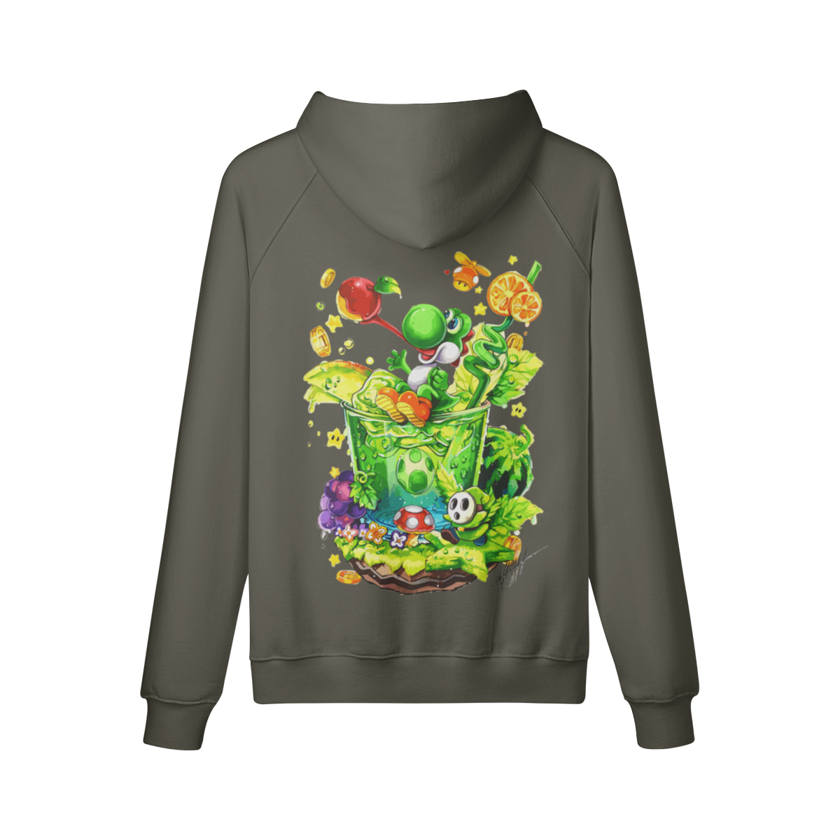 Sudadera con capucha verde aguanieve