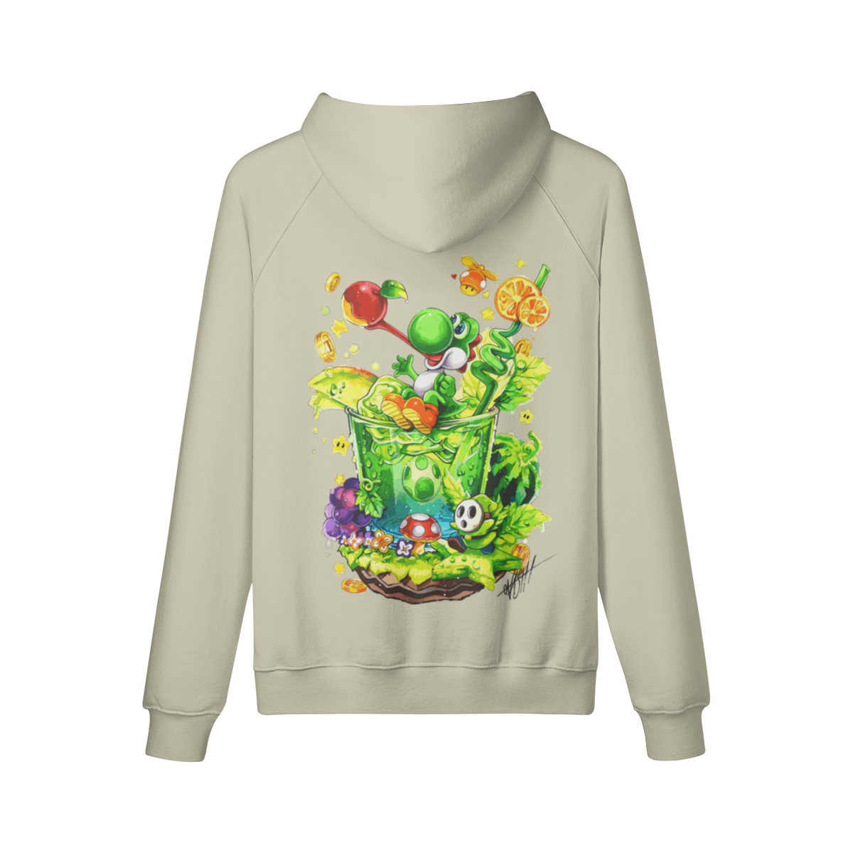 Sudadera con capucha verde aguanieve