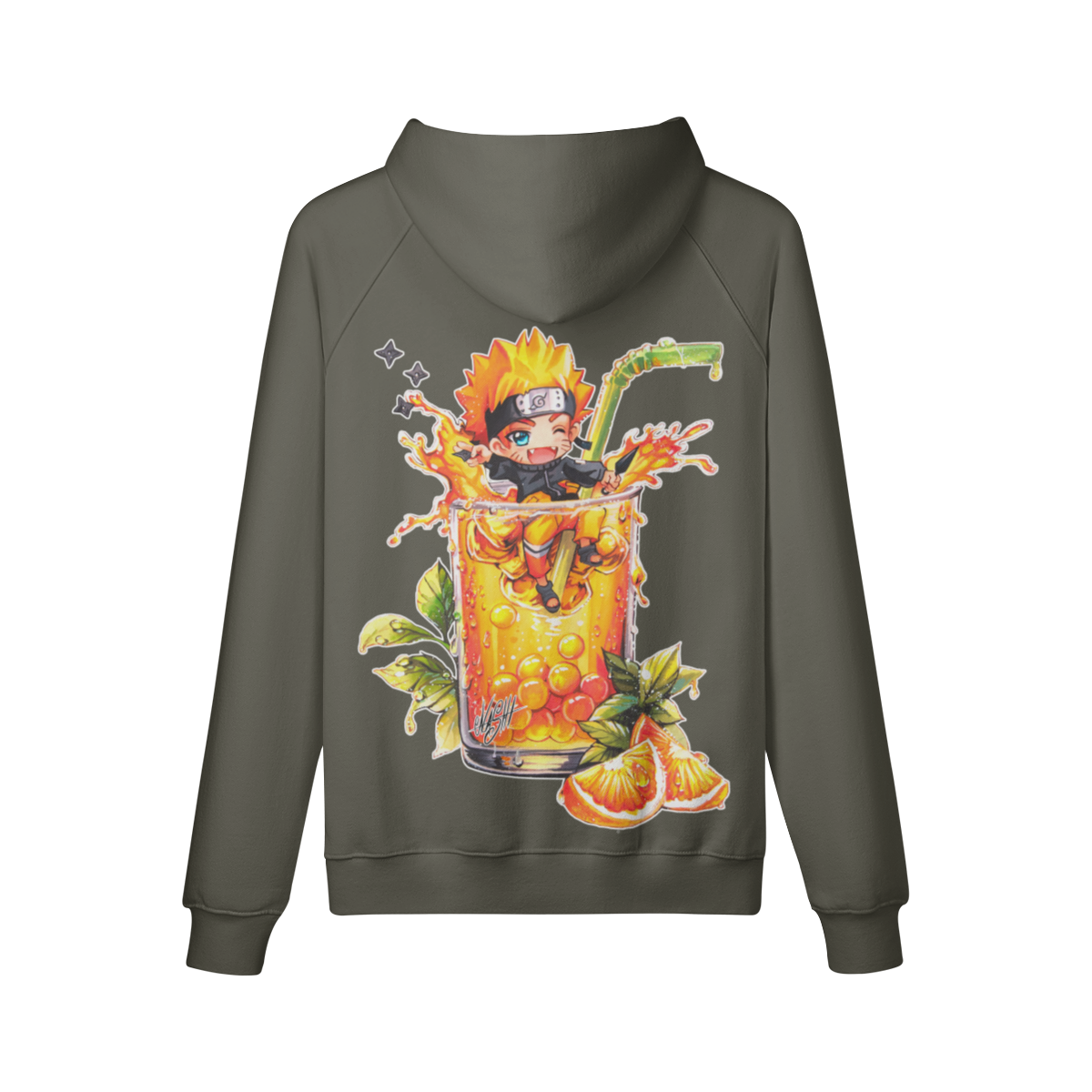 Boba Tea Sudadera con capucha naranja