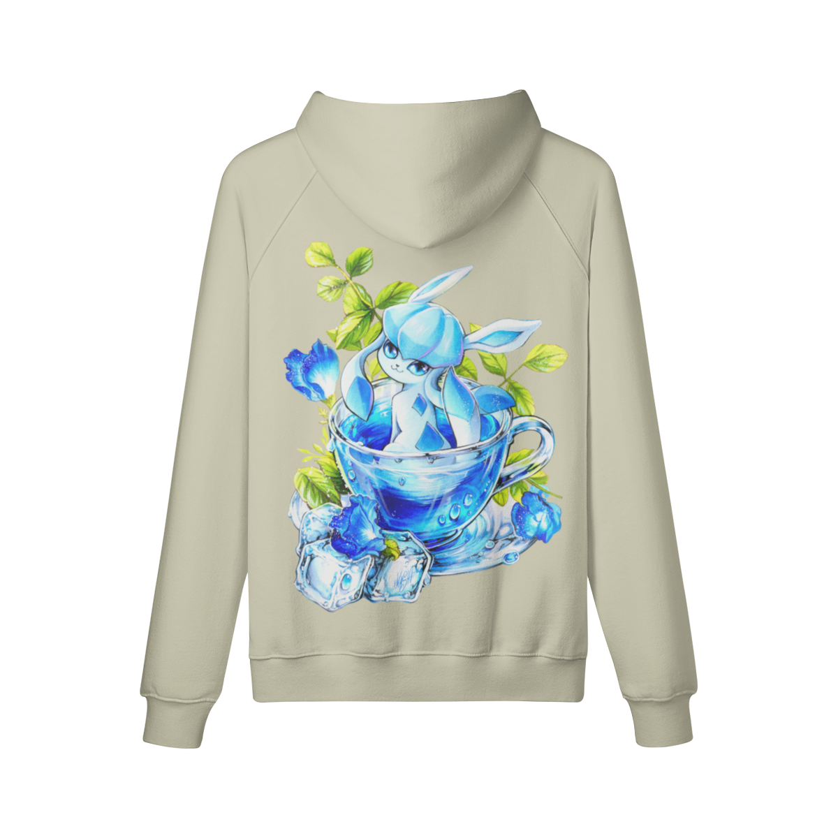 Sudadera con capucha de té azul océano