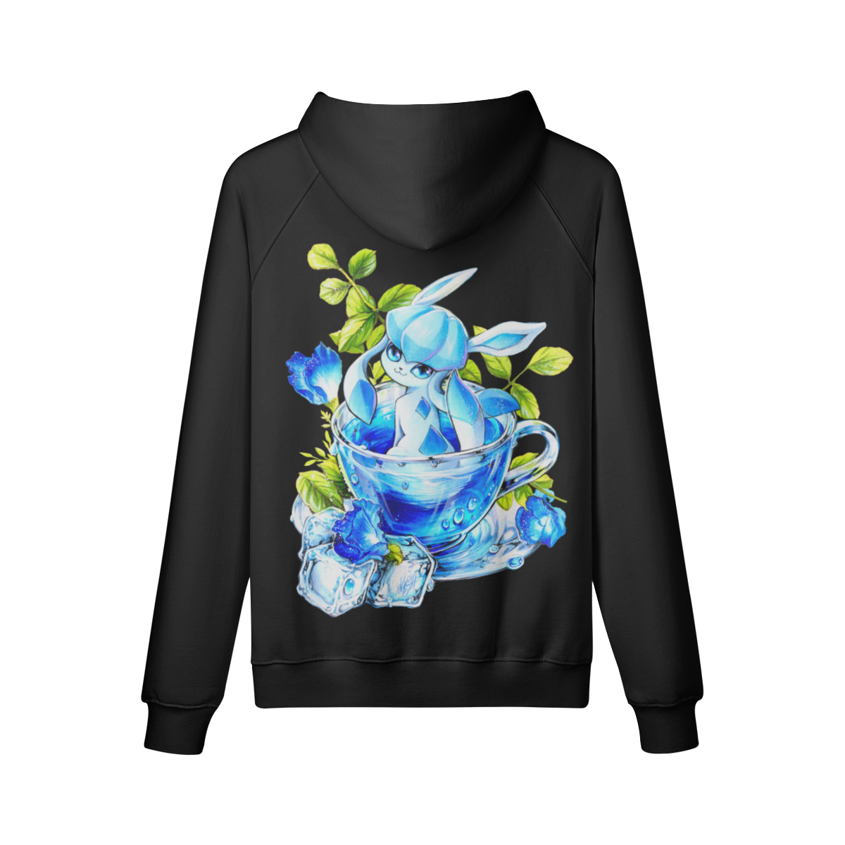 Sudadera con capucha de té azul océano