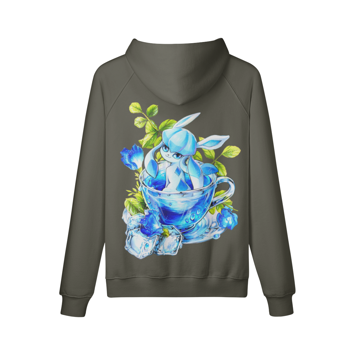 Sudadera con capucha de té azul océano