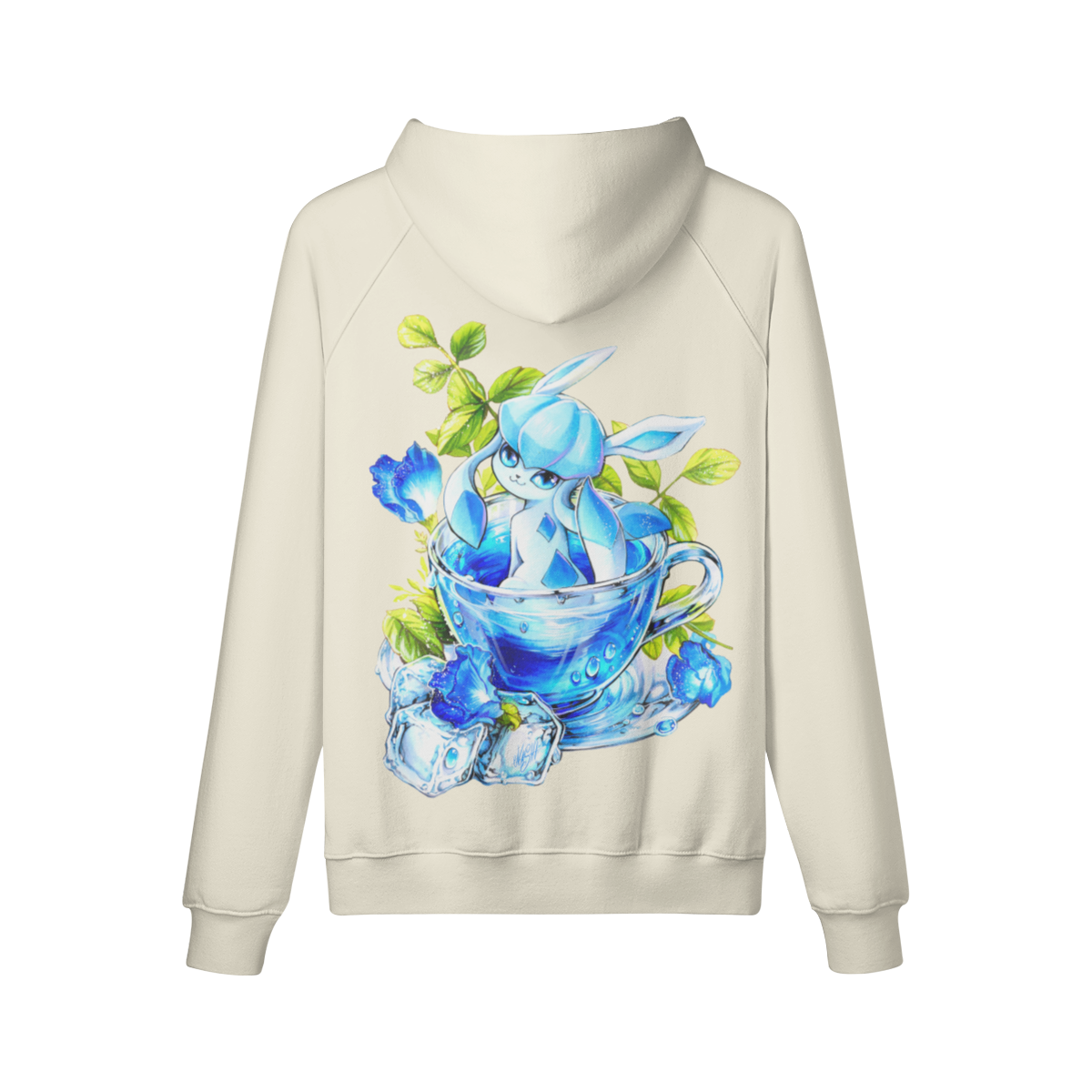 Sudadera con capucha de té azul océano