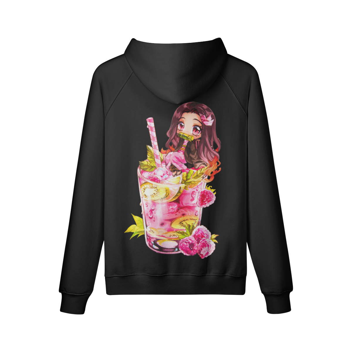 Sudadera con capucha de bebida de demonio de frambuesa