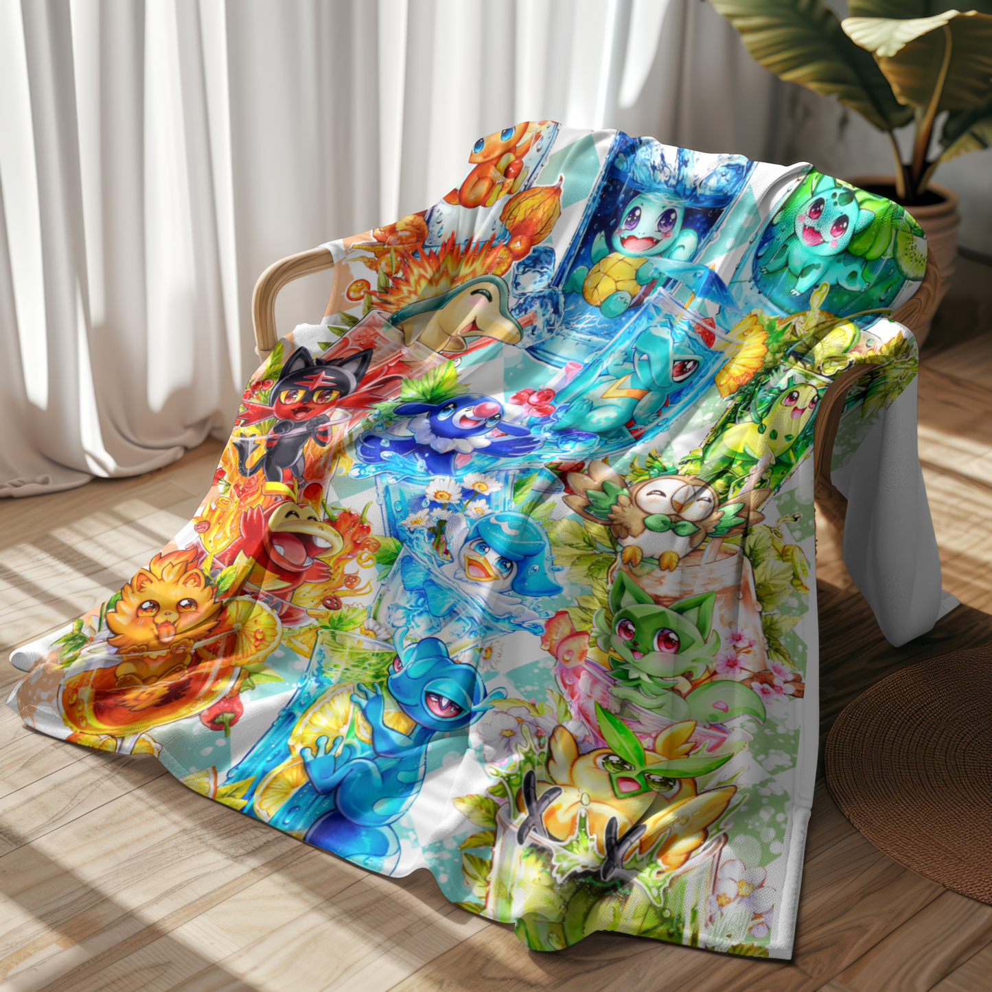 Fan - Kuscheldecke Starter Gen 1 2 7 9 10 Pokis