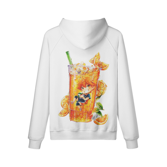 Sudadera con capucha de té de burbujas naranja